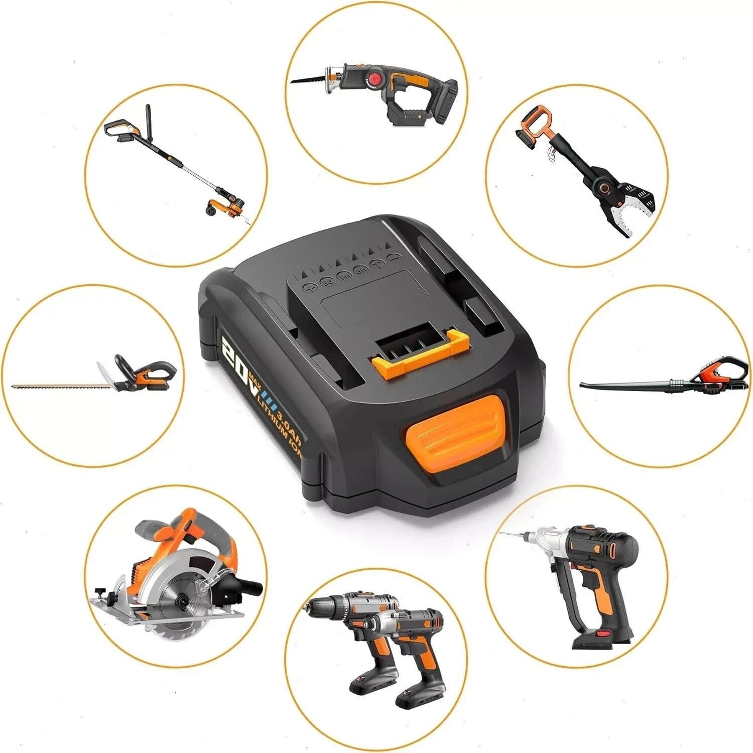 2PACK 8.0Ah For WORX 20V 8AH MAX Extend Lithium-Ion Battery WA3525 WA3575 WA3520