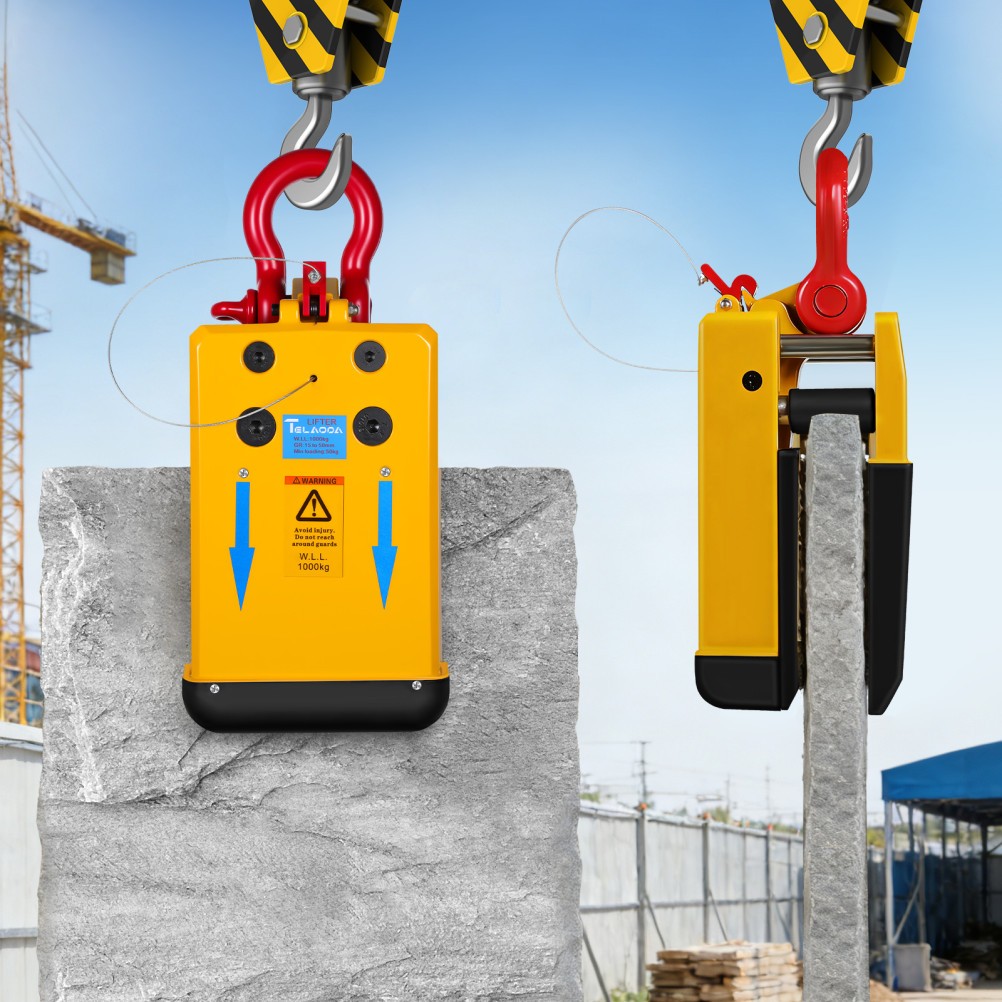 1000KG Stone Slab Lifting Clamp Granite Marble Lifter Rubber Clamp Range 10-50mm
