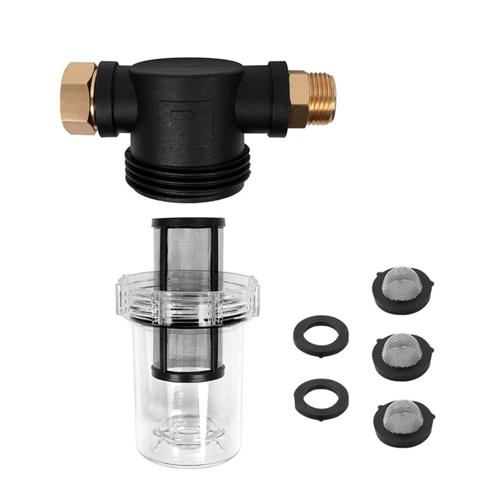 Plastic Metal Inline Water Filter Garden Pressure Washer 40 Mesh 100 Mesh Screen