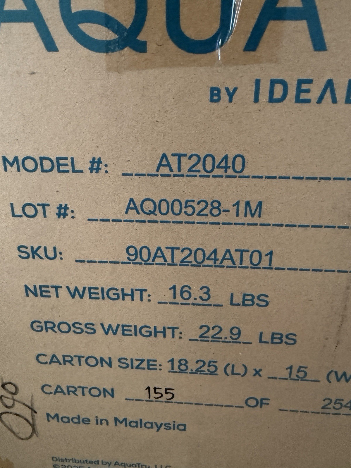 AQUATru 2040 Classic 4-Stage Reverse Osmosis Water Filter System Used