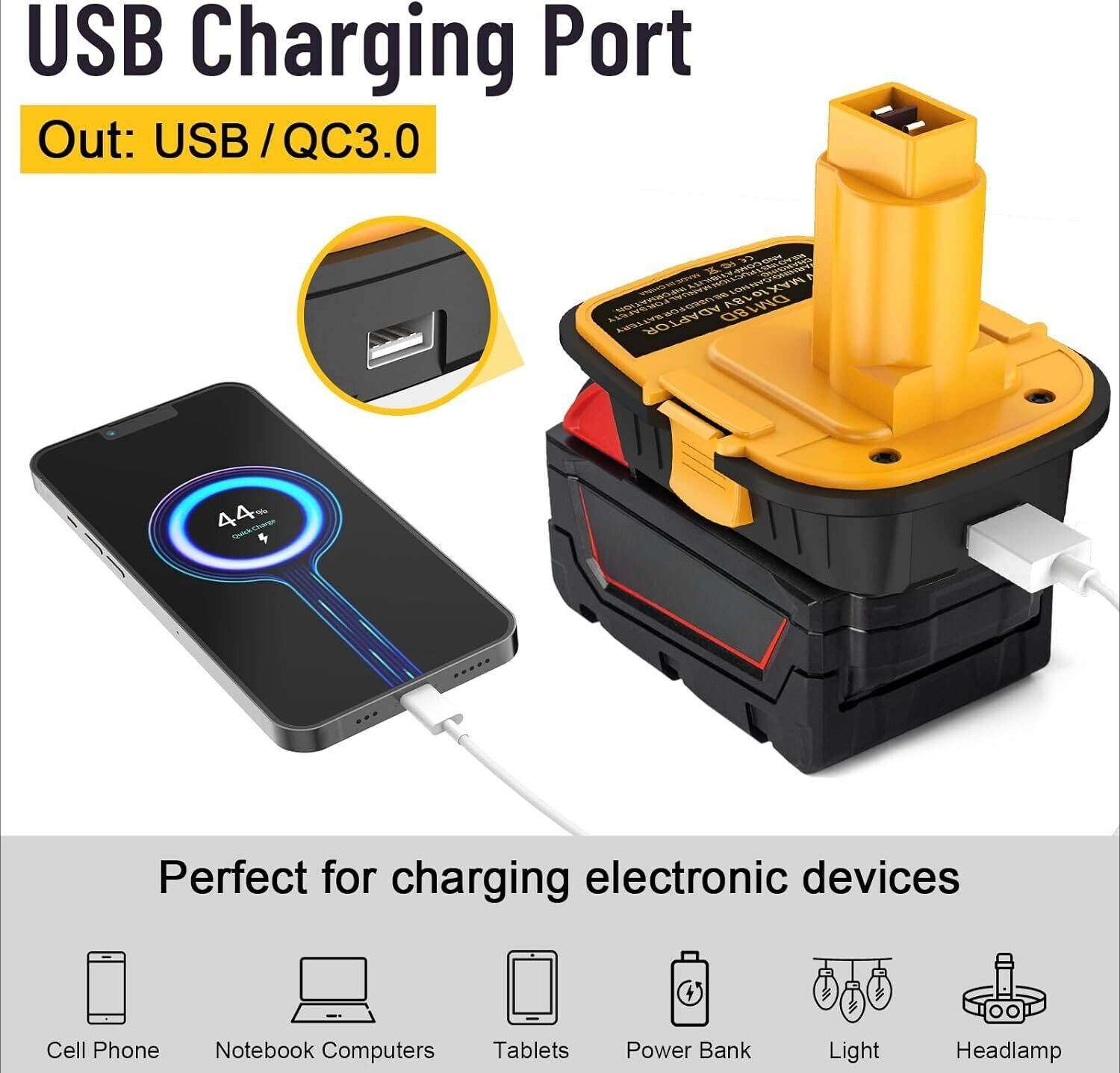 Adapter for Dewalt for Milwaukee 18v Li-ion Battery to for Dewalt 18v NiCad Tool