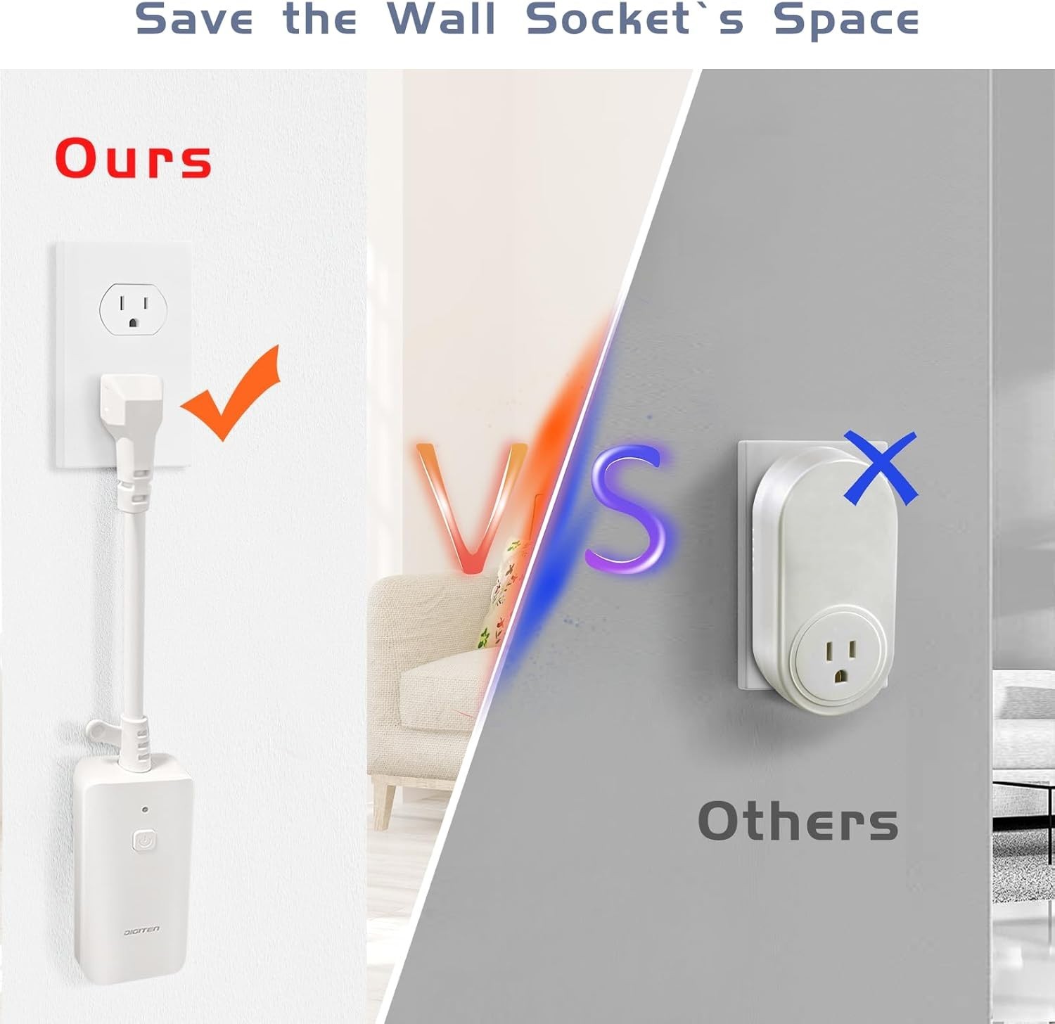 Wireless Thermostat Outlet Digital Remote Control 1800W for Heating Cooling