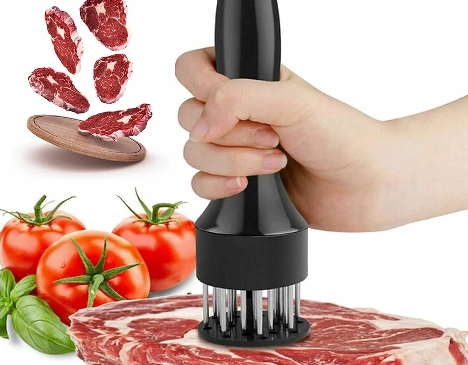 Meat Tenderizer Tool 21 Needles Stainless Steel for Tenderizing Kitchen Tool USA
