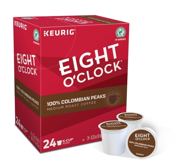 Eight O’Clock Coffee Colombian Peaks K-Cup Pods, Medium Roast, 24 Count