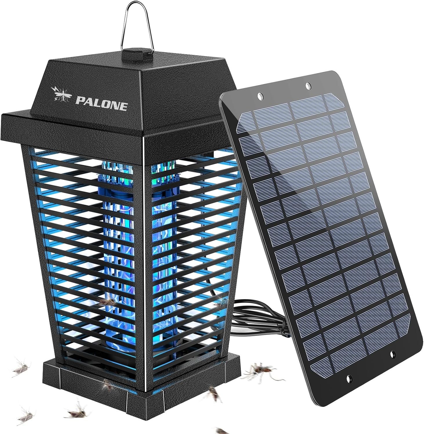 Solar Bug Zapper Outdoor, Mosquito Zapper Waterproof Electric Fly Zapper 4500V