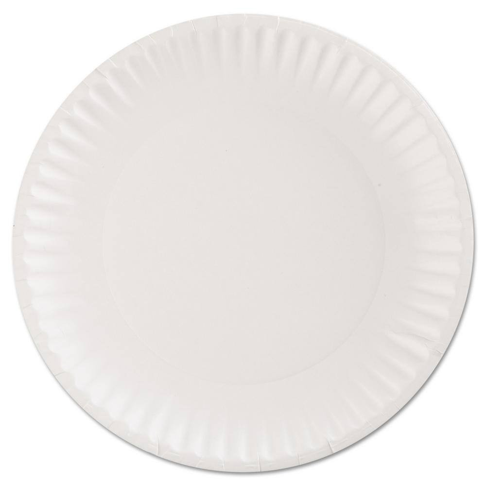 9 In. Uncoated Disposable Paper Plates in White (1200 per Case)
