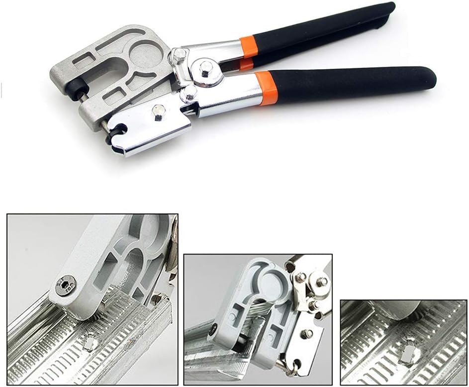 10 Inch High-Carbon Steel Metal Steel Stud Crimper TPR Handle Stud Crimper