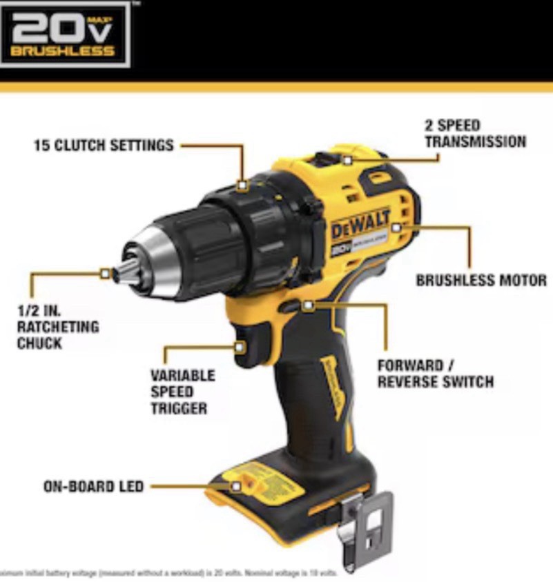 DEWALT 20-volt Max 1/2-in Keyless Brushless Cordless Drill ( 1 -Batteries Includ