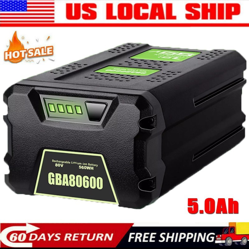 FOR Greenworks 80V Lithium Ion 5.0Ah Rechargeable Li-ion Battery BAB727 GBA80200