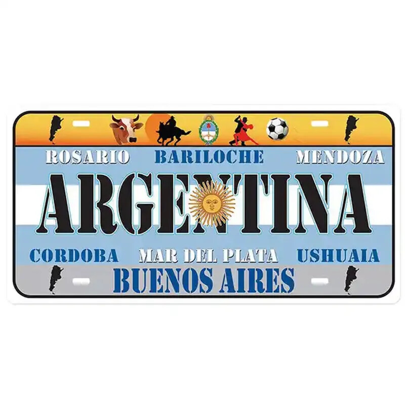 World Countries Travel Decorative License Metal Plates Tin Sign Wall Plaques