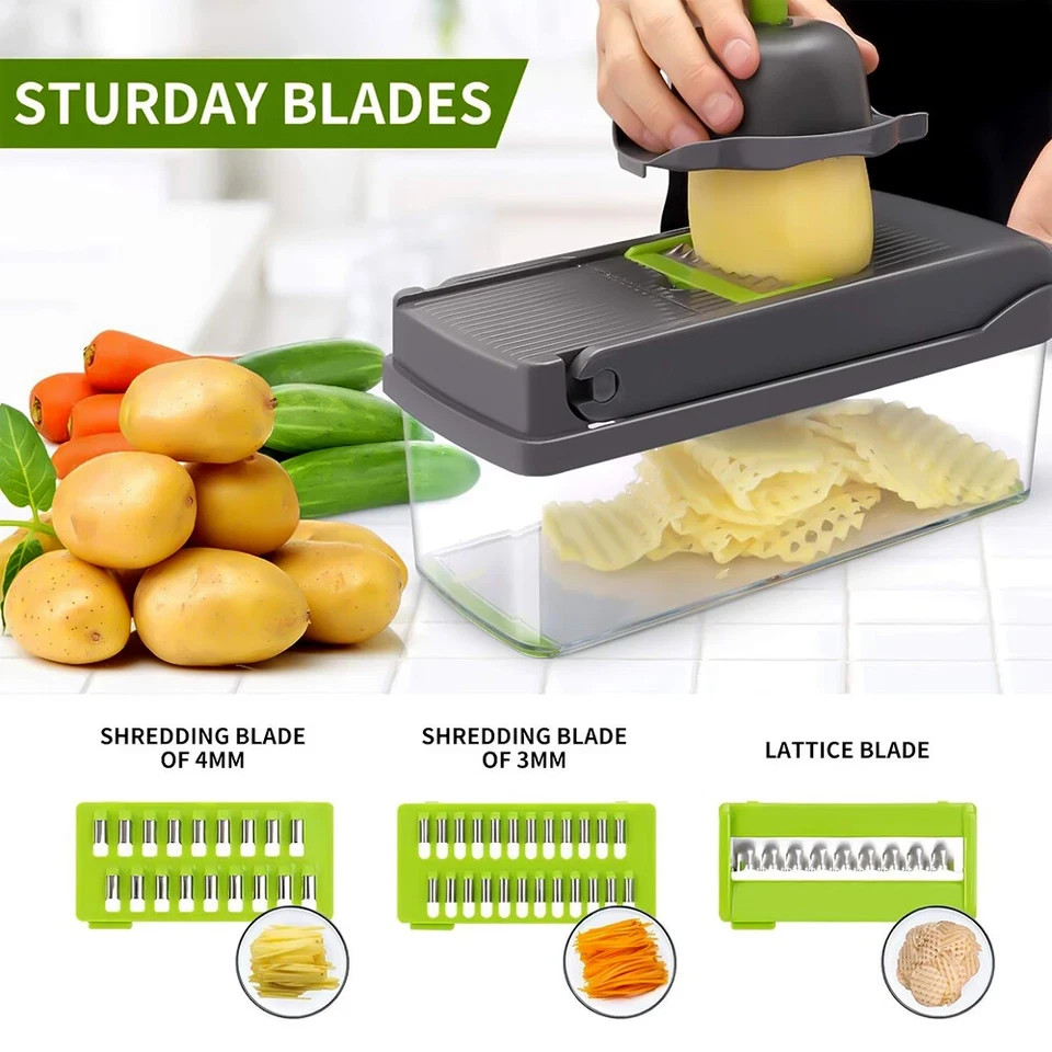 Multi Function 14 In 1 Vegetable Chopper Onion Dicer Fruit Cutter Kitchen Slicer