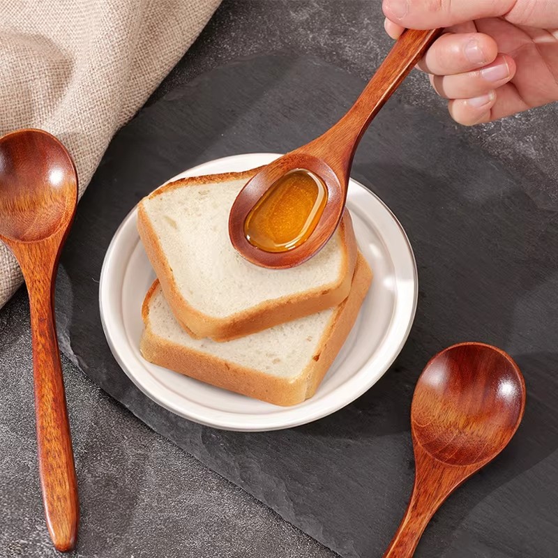 Wood Spoon Bamboo Kitchen Utensil Cooking Utensil Tool Soup Teaspoon Catering