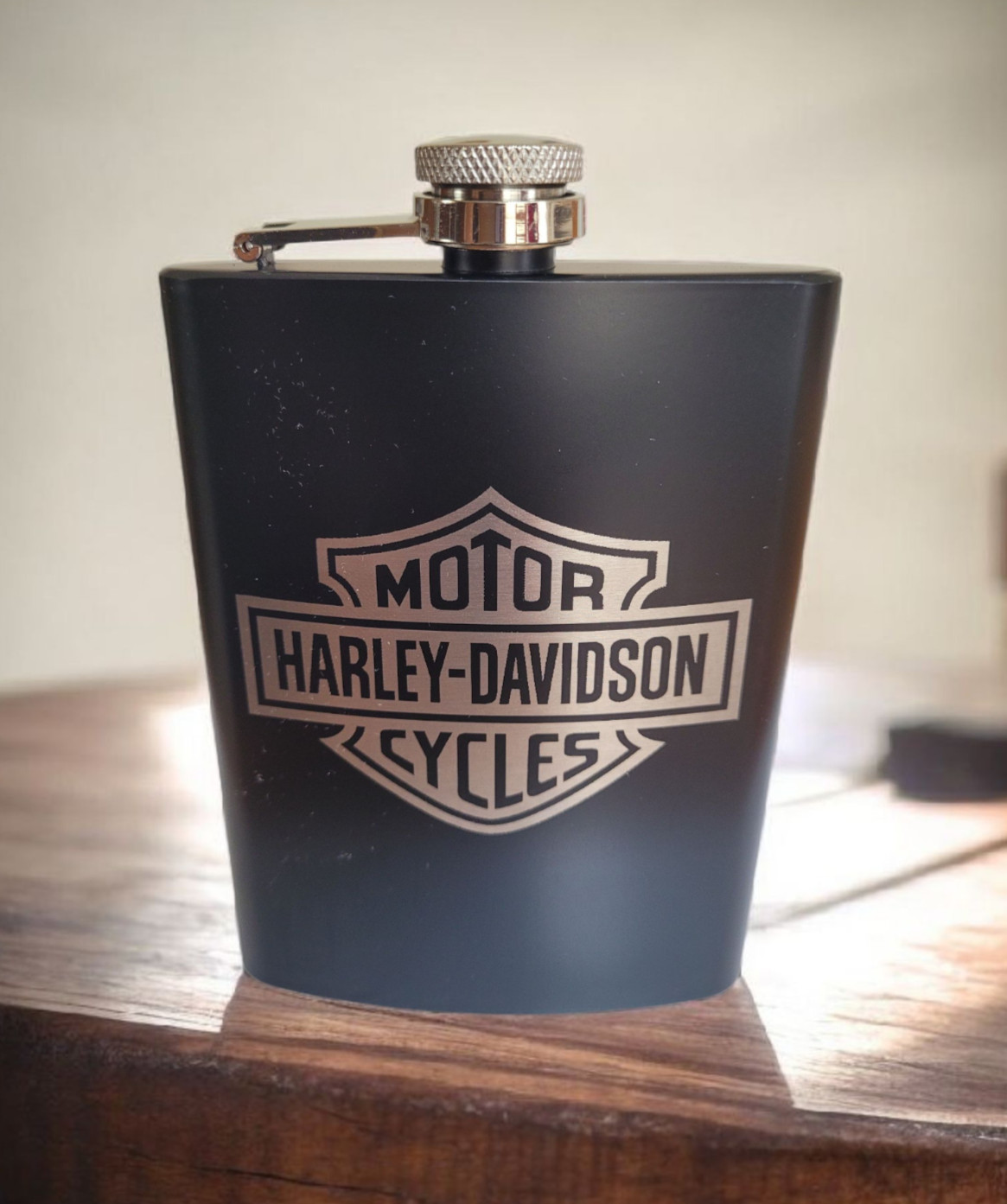 2 Pack Harley Davidson Art 8 oz. Stainless Steel Hip Flask – Biker Pocket Flask