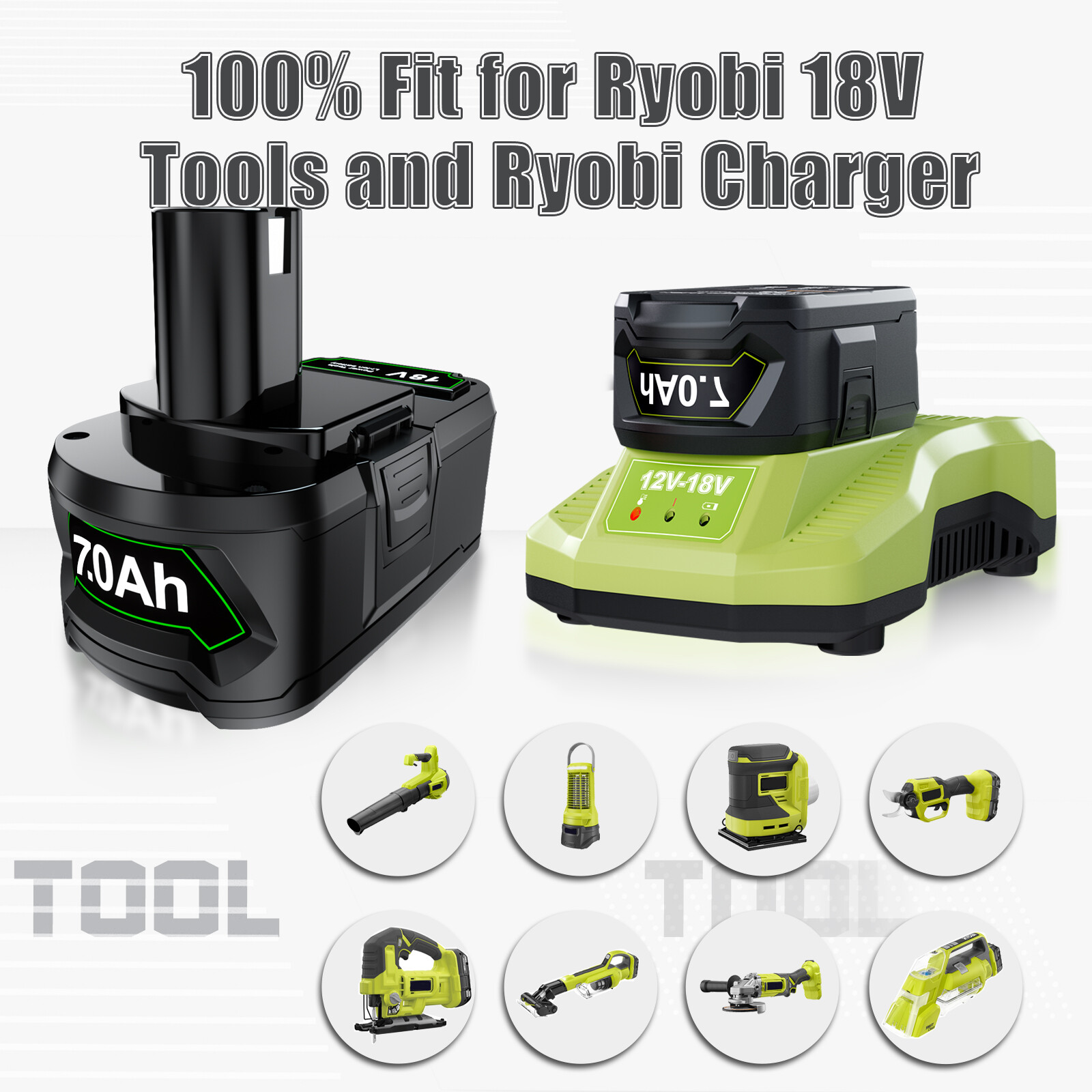 2Pcs 8.0Ah For RYOBI P108 18V One Plus High Capacity Battery 18 Volt Lithium-Ion