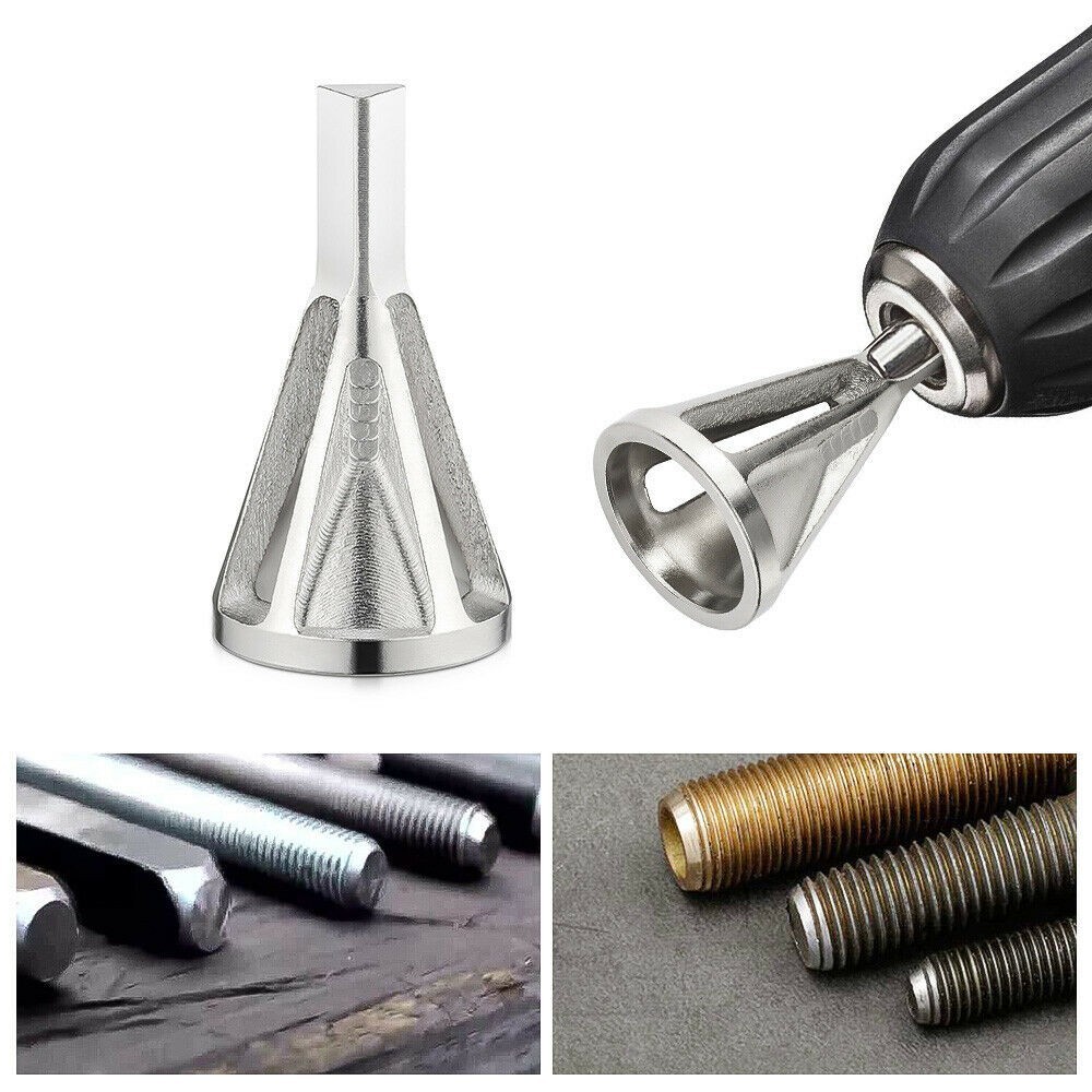 Deburring External Chamfer Tool Hex Shank Bolt Thread Repair Fit 1/2″- 1-3/8″