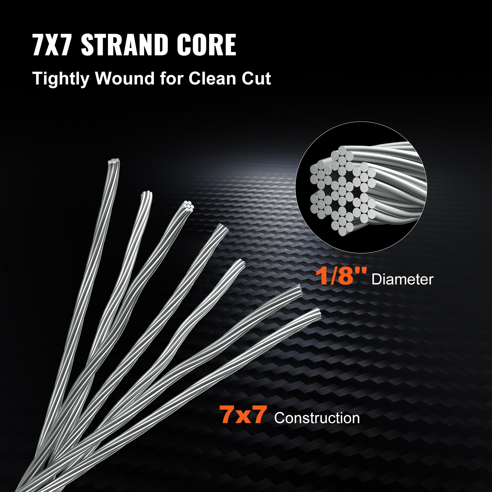 VEVOR T316 Stainless Steel Cable 1/8″ 7×7 Steel Wire Rope 500ft Cable Railing