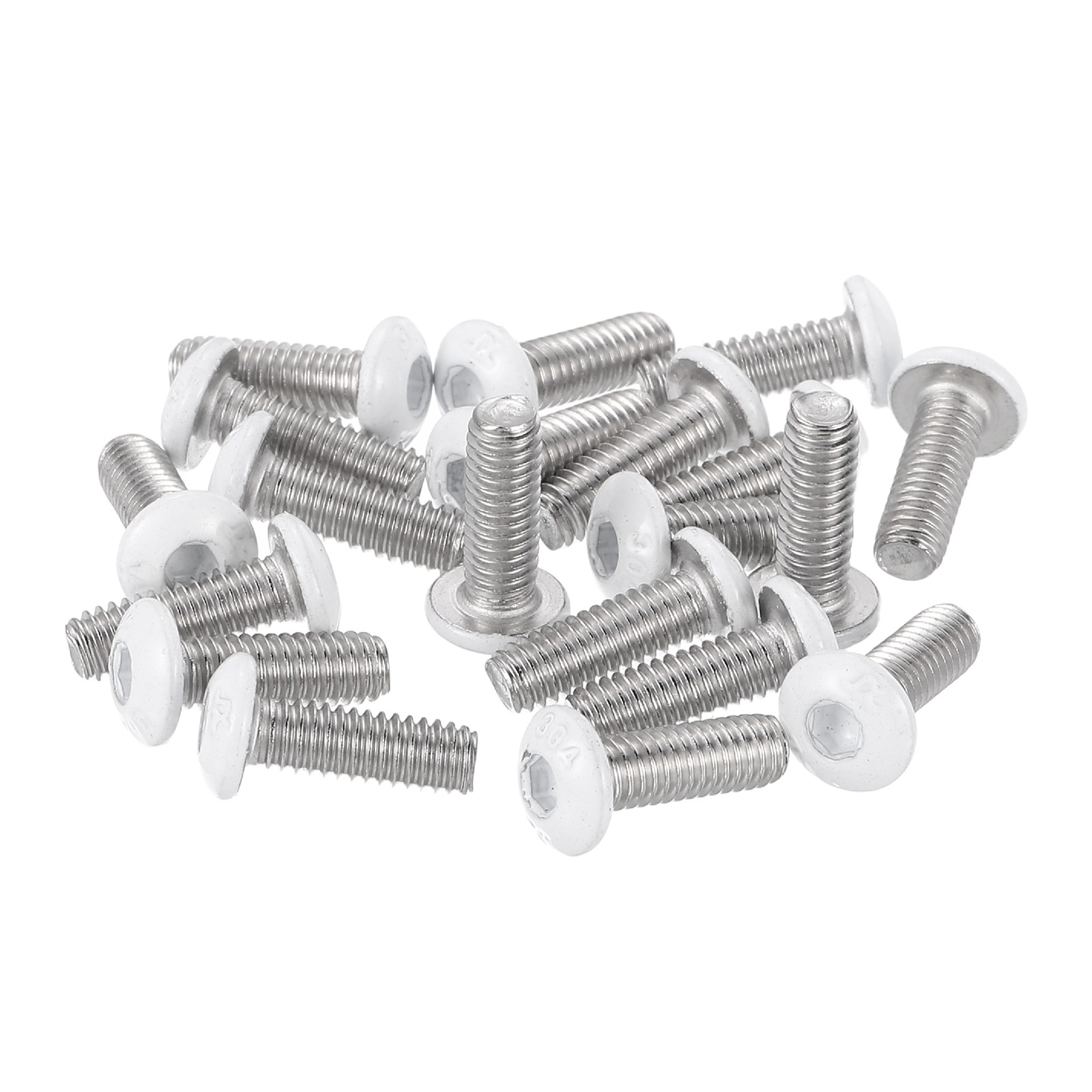 20 Pcs M4-0.7 x 12mm Button Head Socket Cap Screw Machine Screw, White