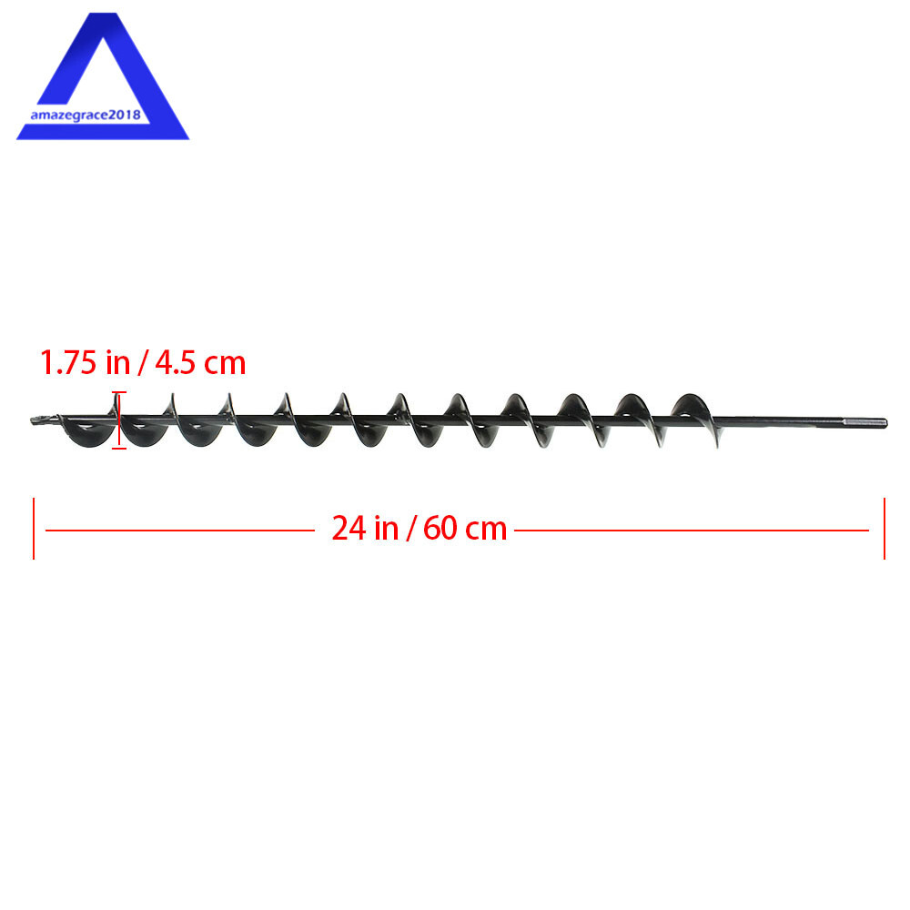 Rust-Proof Auger Drill Bit 1.75″ × 24″ Garden Plant Flower Rapid Planter Spiral