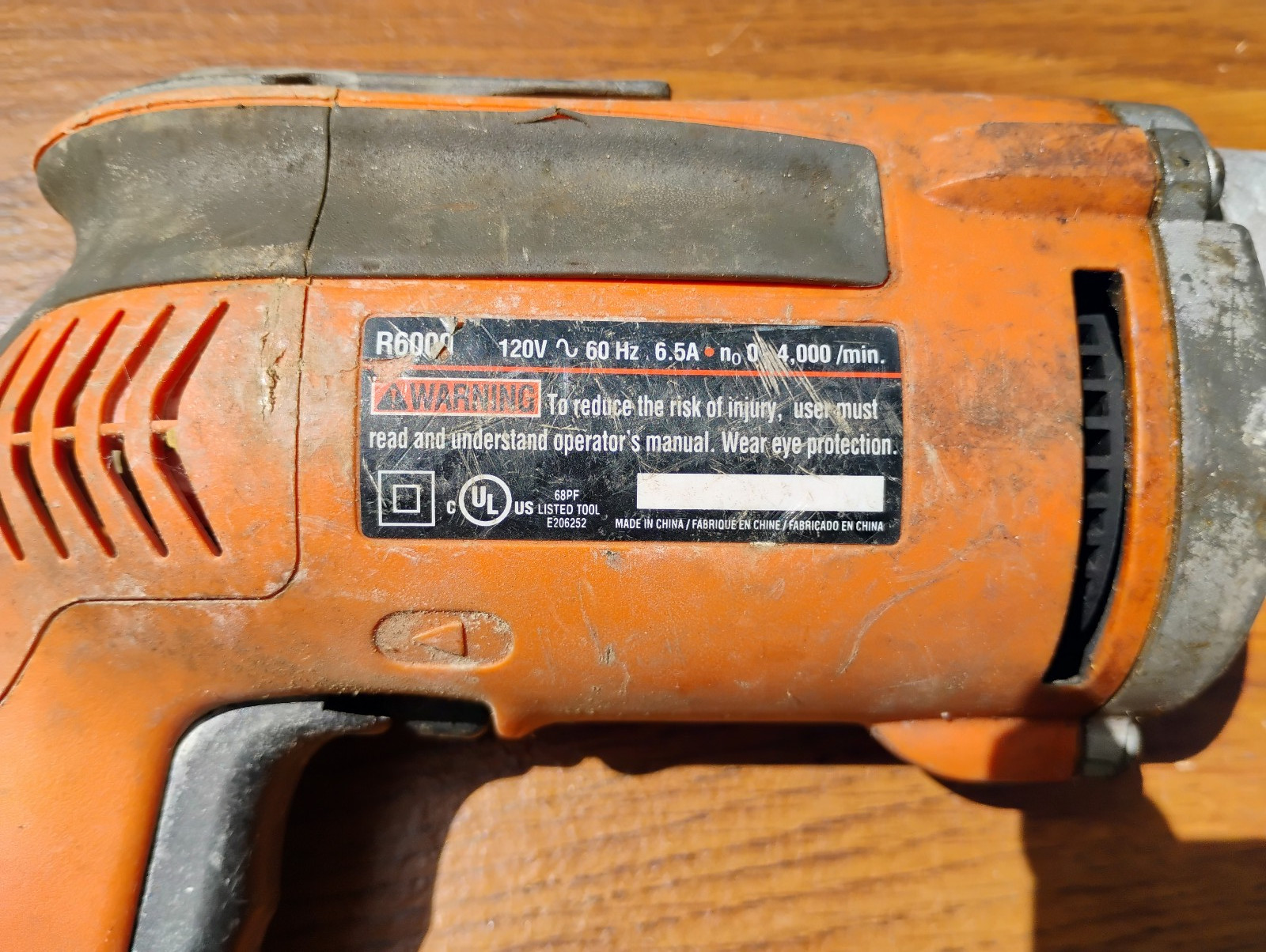 Used RIDGID R6000 Corded Drywall Screwdriver 120V 0-4000 RPM for parts