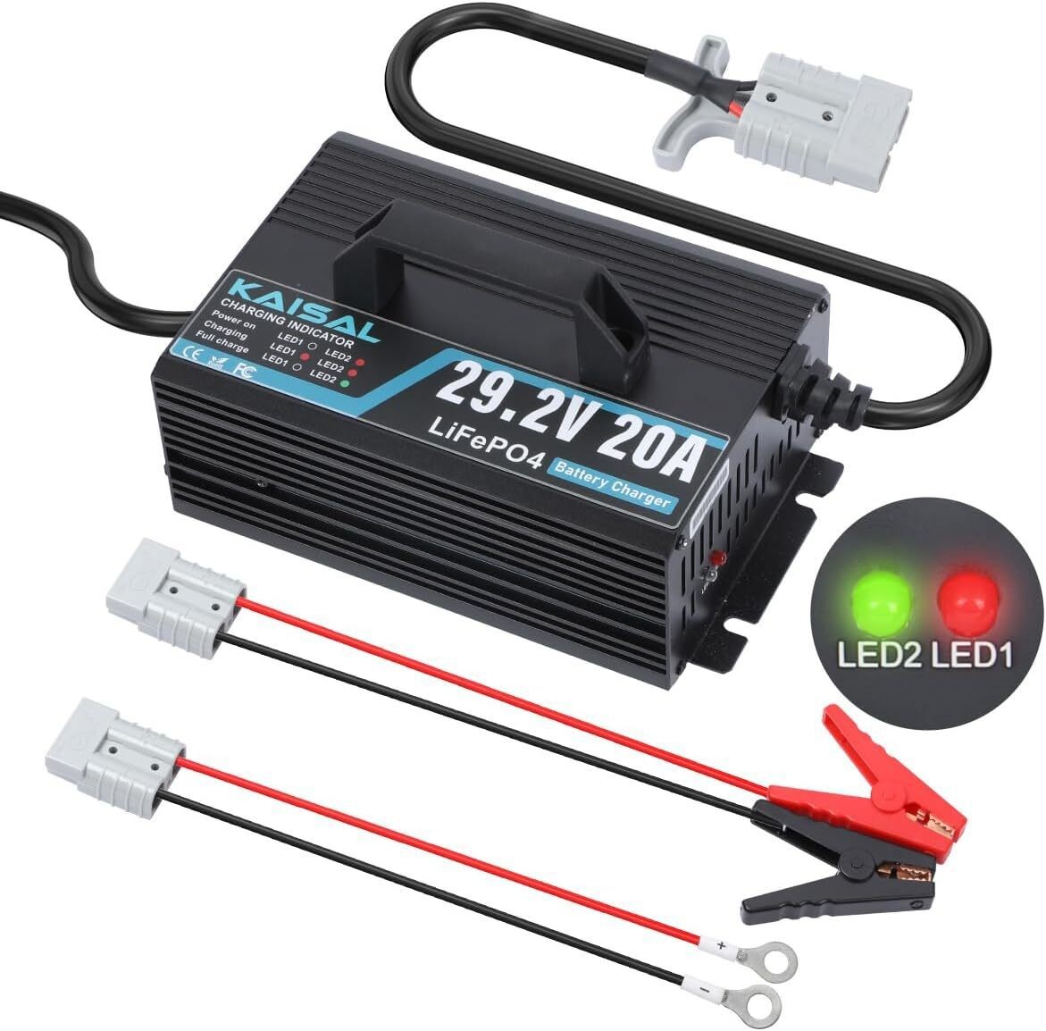 24V 20A Lithium Battery Charger LiFePO4 Battery Charger For RV Boat Truck Marine