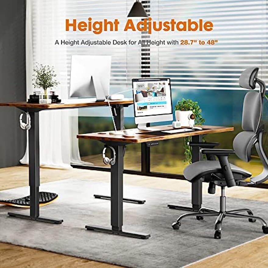 40-63 Inch Electric Height Adjustable Desk Home Office Standing Computer Table