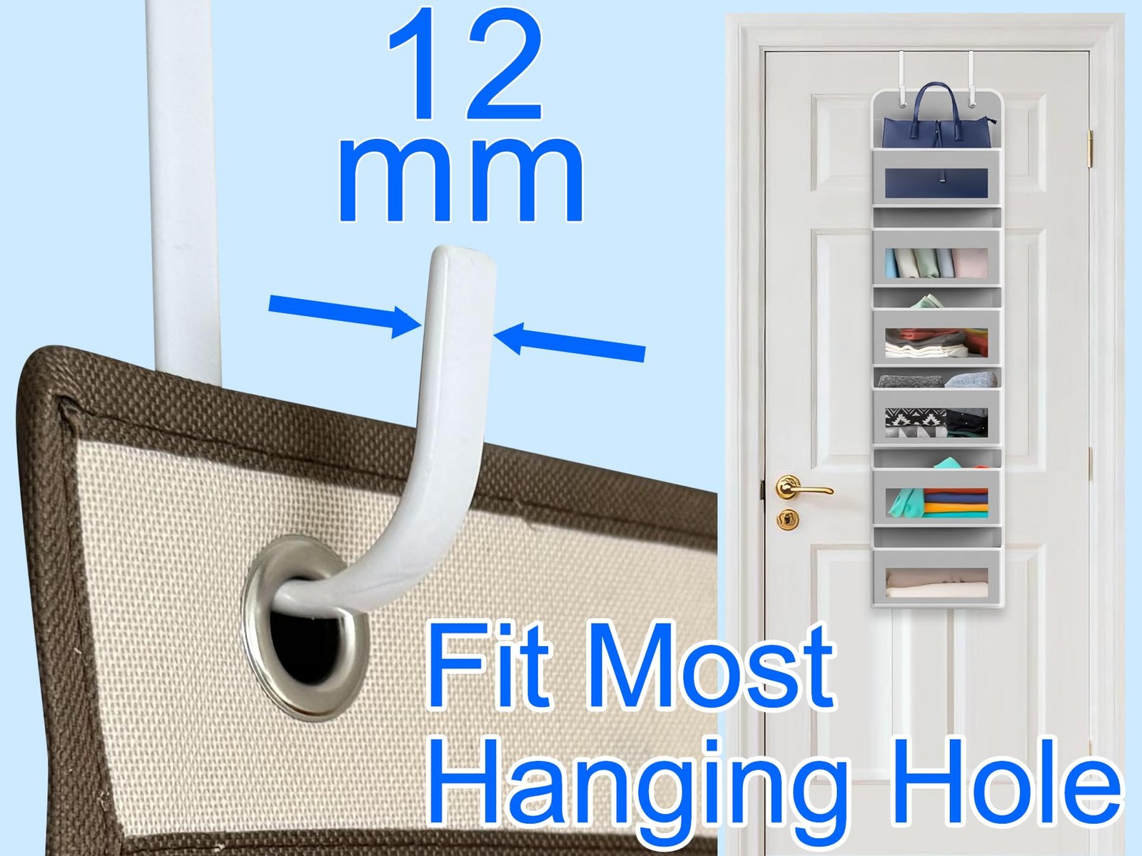 Over the Door Metal Hooks with Plastic Coating 1 Year Returnless Refund 5.5″ …