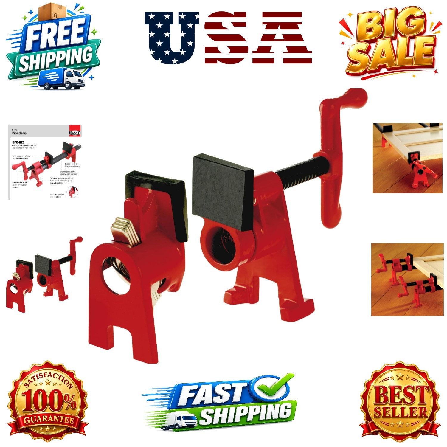 BPC-H12, 1/2 In. H Style Pipe Clamps – Incredibly Versatile, Easy To Assemble…