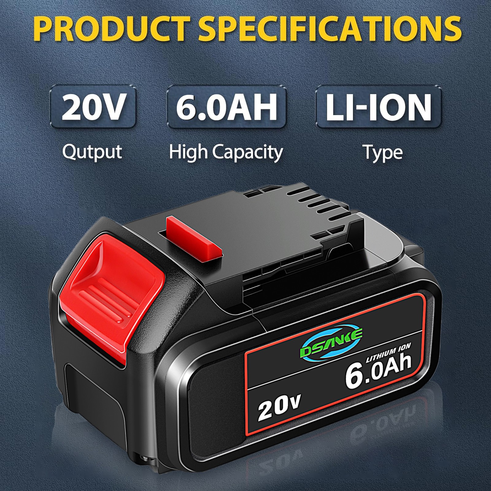 Pack For DeWalt 20V 20 Volt Max 6.0AH Lithium Battery DCB206 DCB205-2 DCB201-2