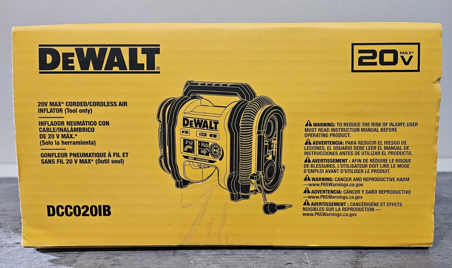 DeWALT DCC020IB 20V High-Pressure Corded Cordless Air Inflator NEW