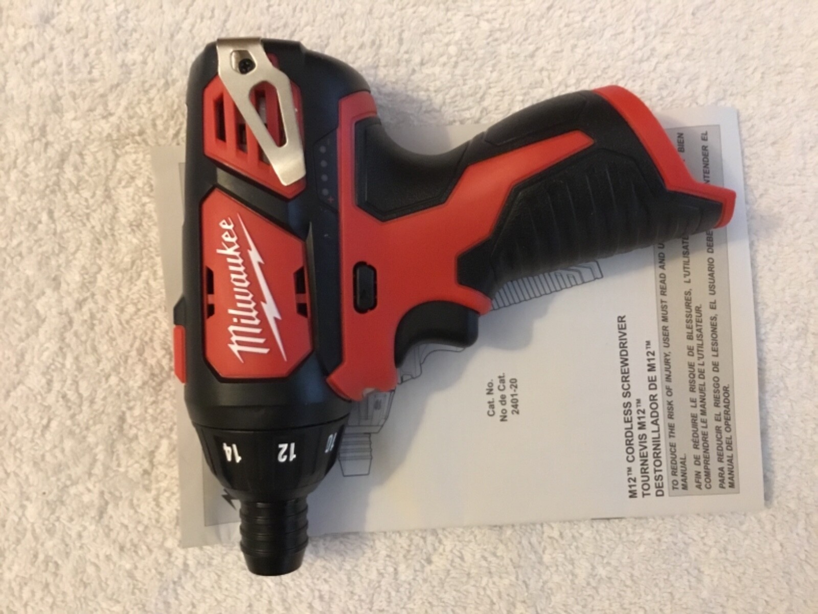 New Milwaukee 2401-20 M12 12V 12 Volt 1/4″ Hex Cordless Screwdriver Li-ion