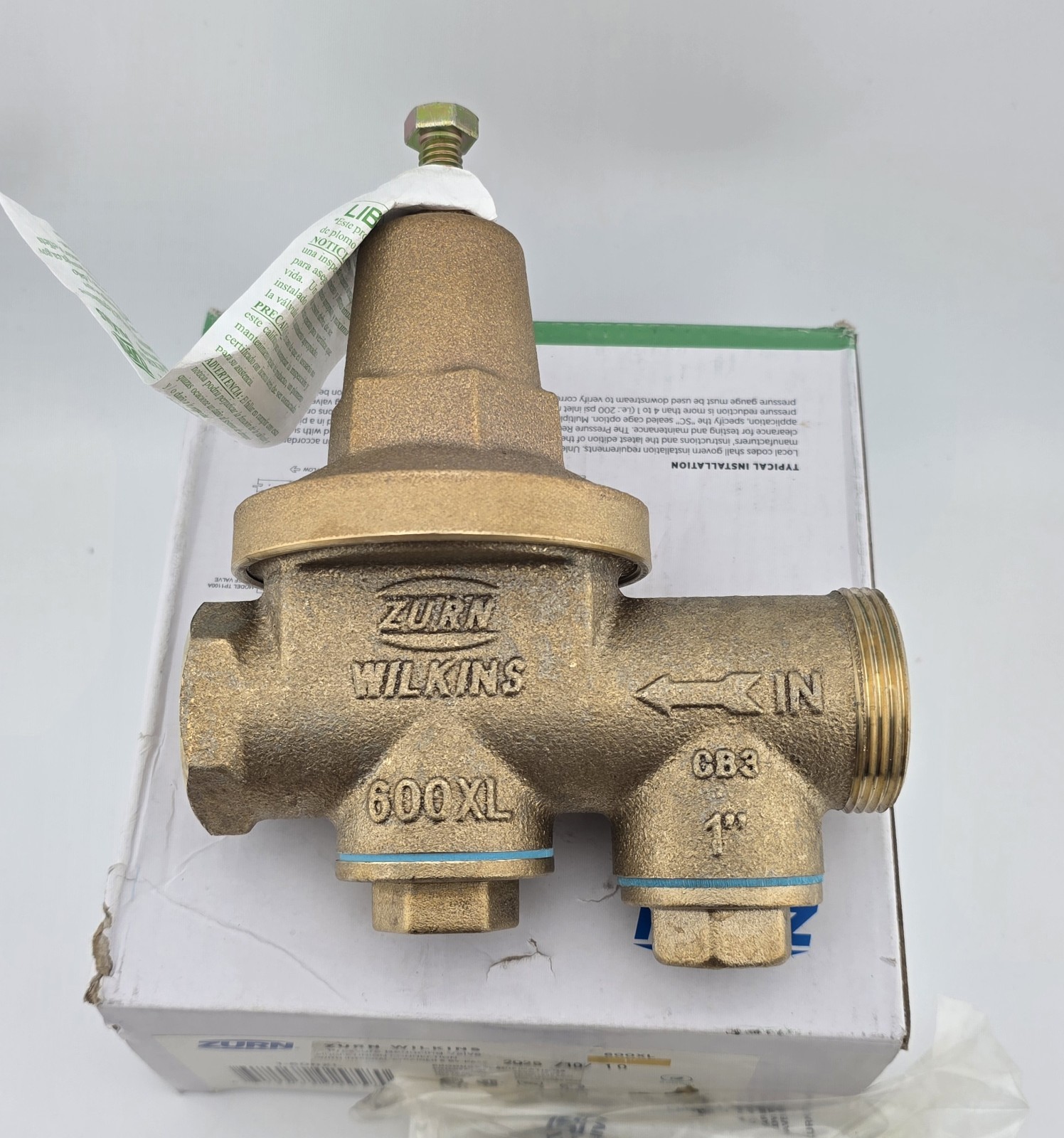 Zurn Wilkins 1-600XL Lead Free 1″ Water Pressure Reducing Valve Single Union New