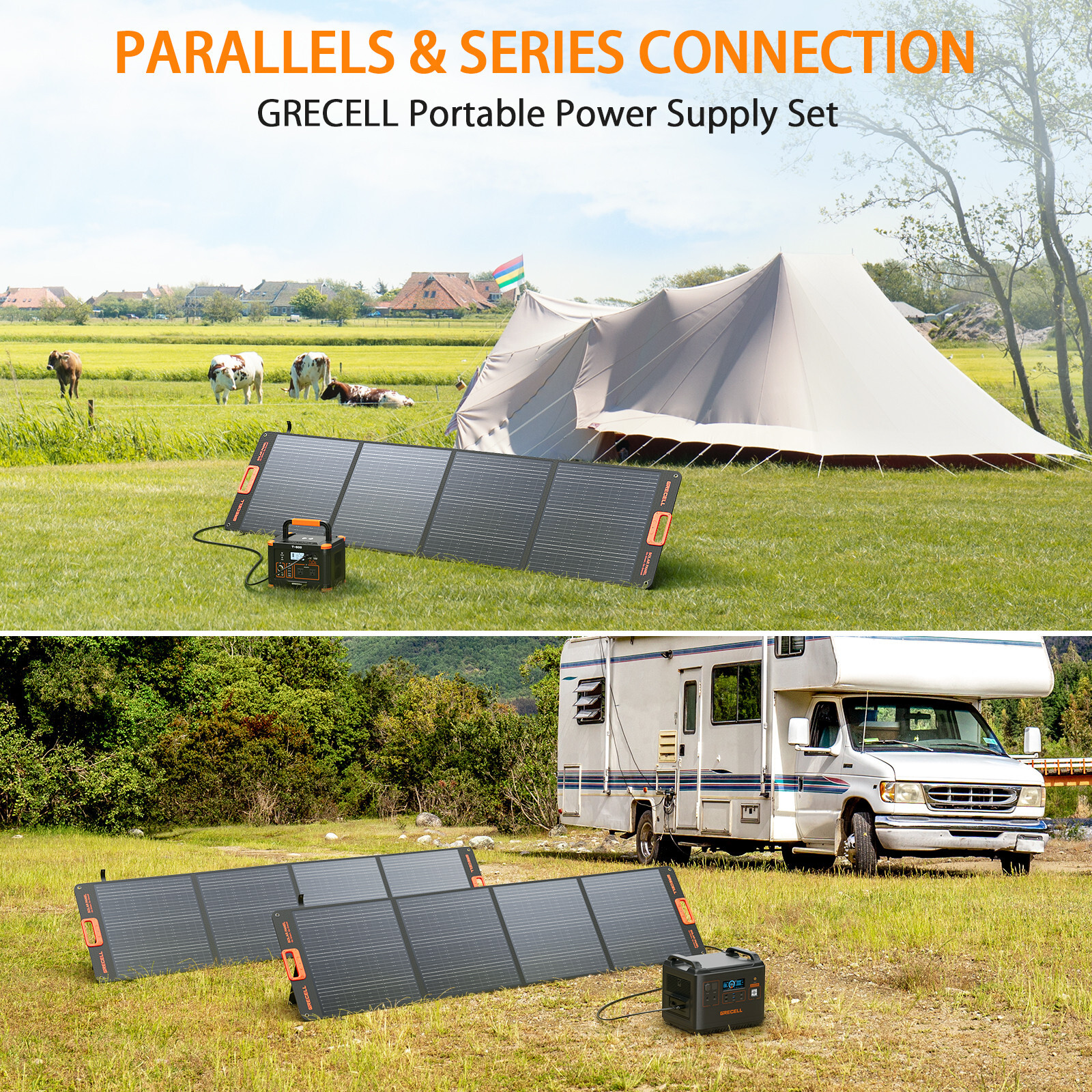200W Portable Solar Panel for Power Station Foldable Solar Charger w/4 Kickstand