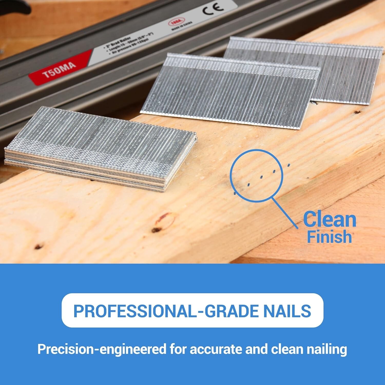 2,500 pcs meite 16 Gauge Finish Brad Nails 7/8″ to 2-1/2″ Galvanized (T Series)