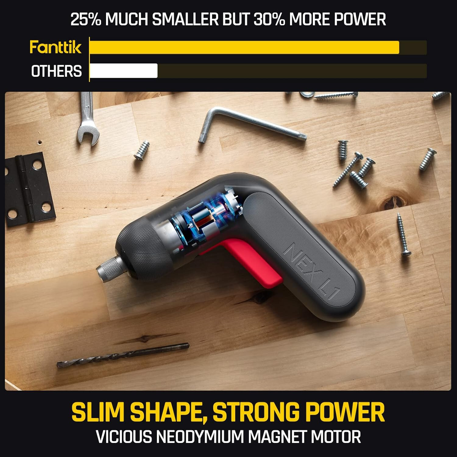 L1 Pro 3.7V Cordless Screwdriver, Electric Screwdriver Set with 14 Bits, Digital