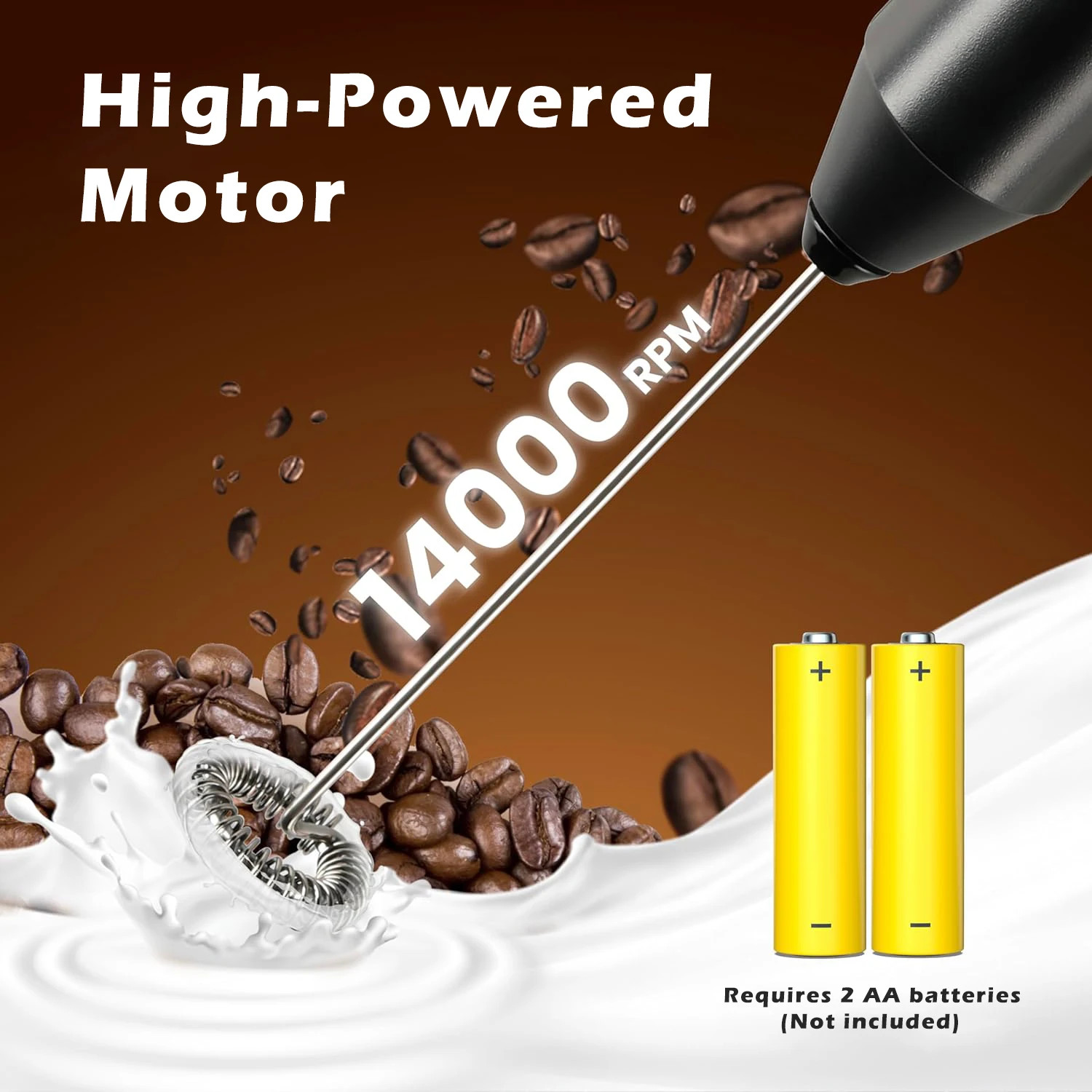 Battery Operated Handheld Electric Milk Frother Mini Coffee Whisk Drink Stirrer