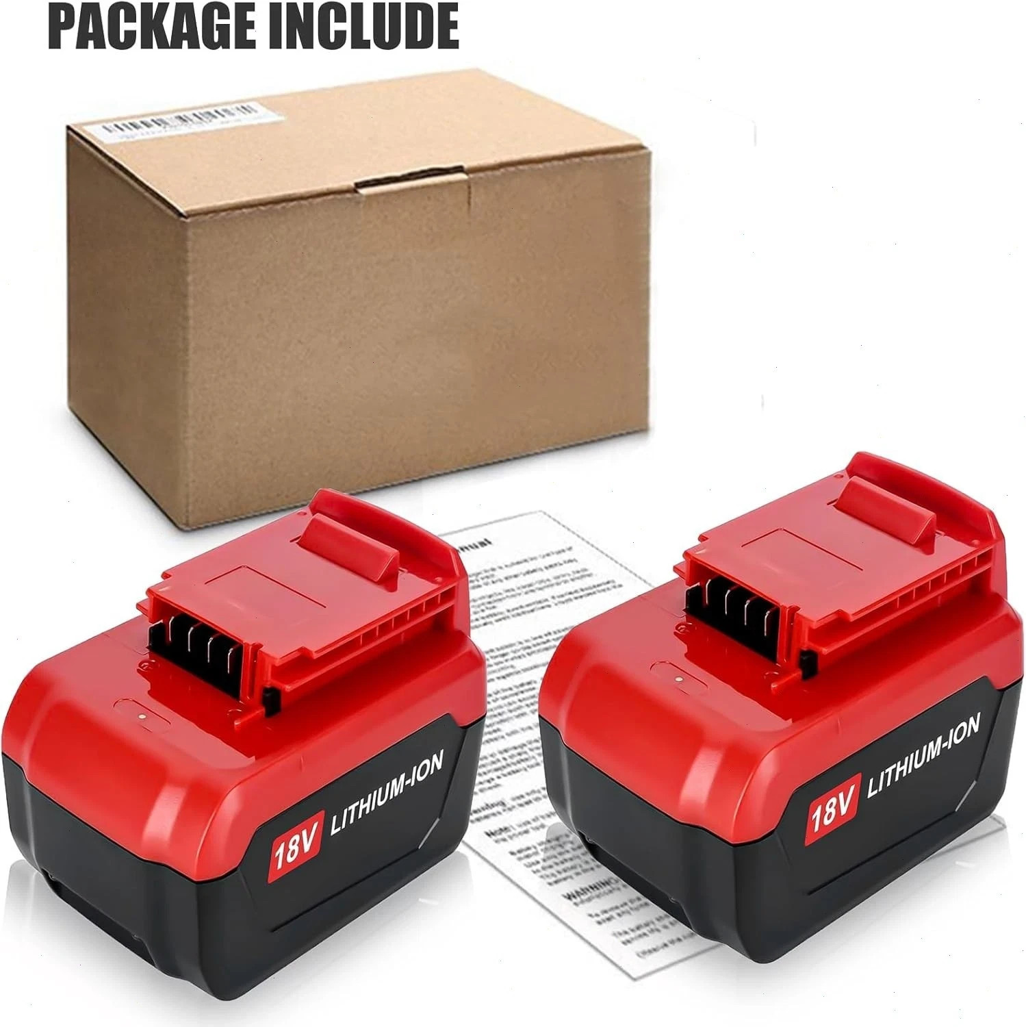 2Pack 18V 8.0Ah Lithium Battery for Porter Cable 18V PC18BLX PC18BL OR Charger