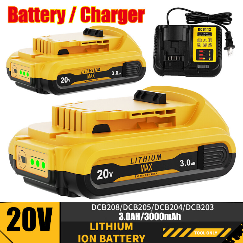 20V FOR DEWALT 20 Volt MAX Lithium-Ion Battery / Charger DCB200-2 DCB203 DCB201