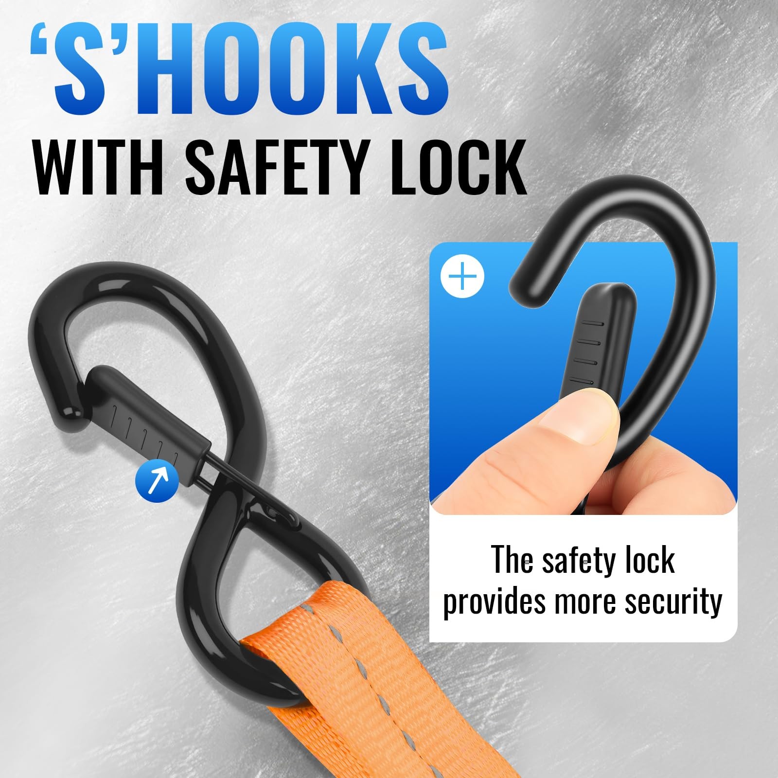 Retractable Ratchet Straps 4 Pack – 1,500 Lbs Break Strength 1 in x 10 Ft Heavy