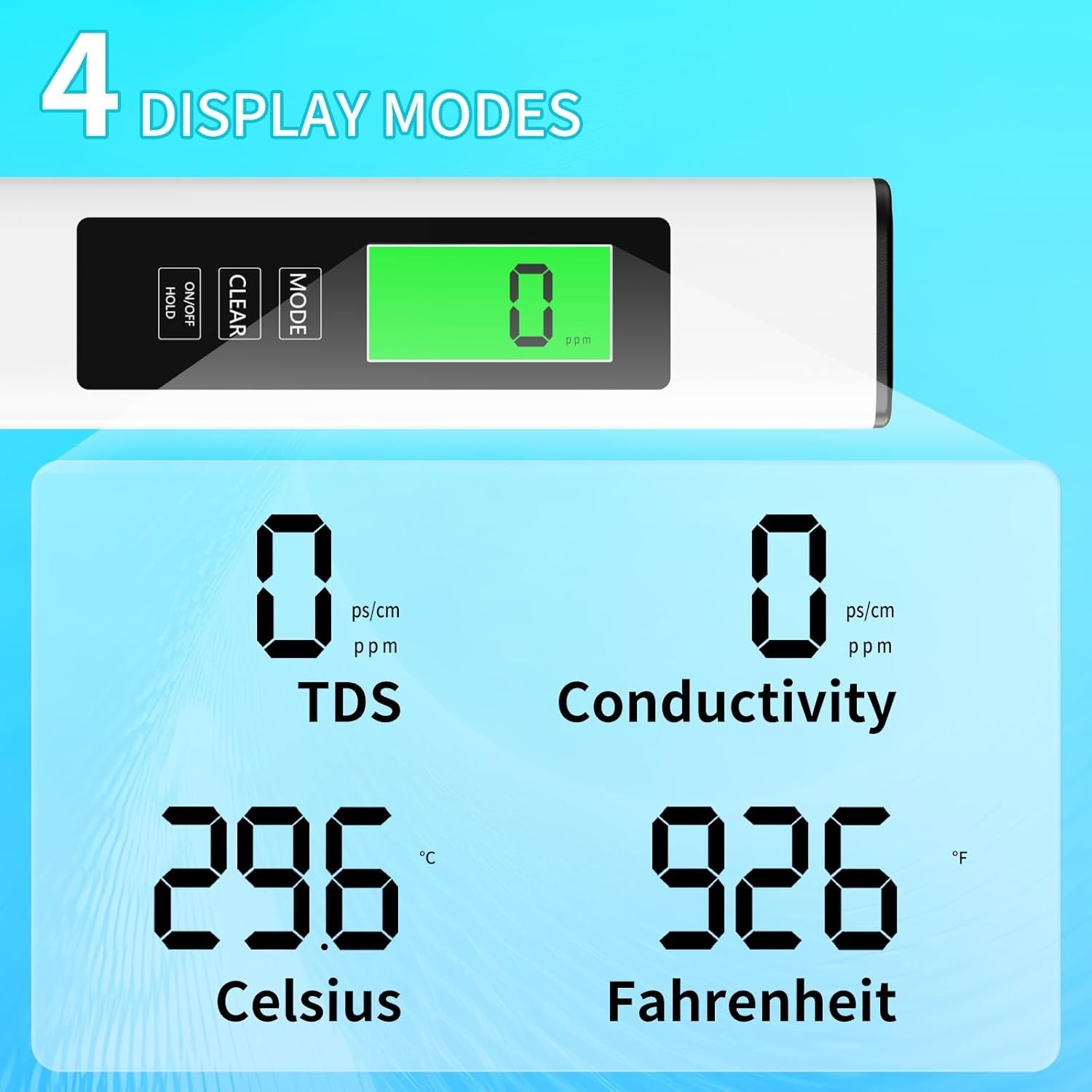 TDS Meter Digital Tester Water Quality Testing Kits for Drinking Water 0-9990ppm