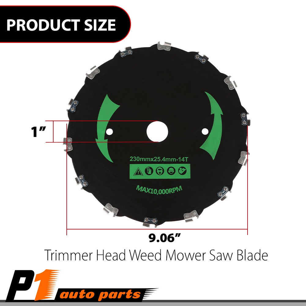 2pcs 14 Tooth Cutter Trimmer Head Weed Mower Saw Blade 9″ Chainsaw Brush Blade
