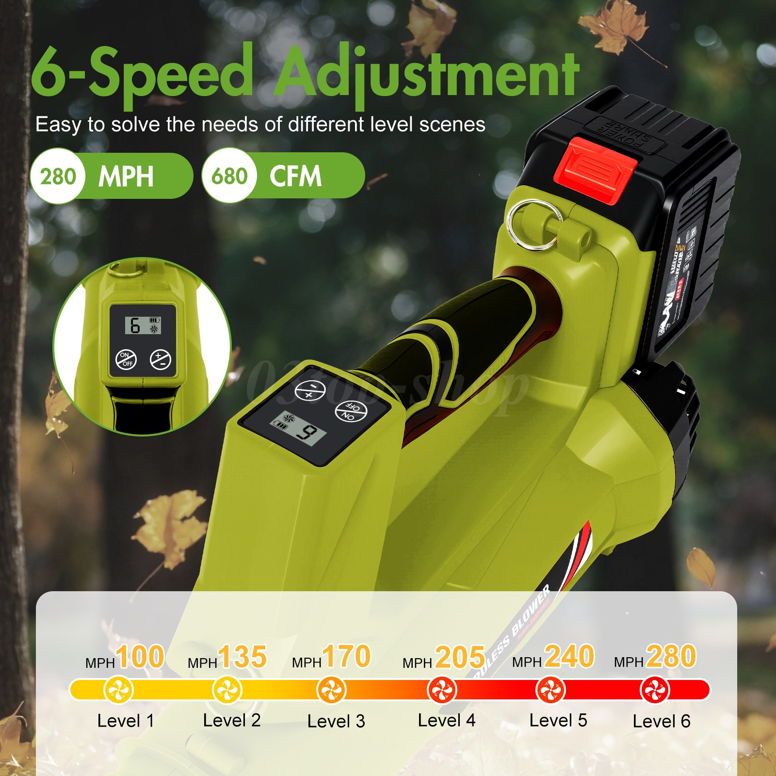 Leaf Blower Cordless 540 CFM Handheld Electric Leaf Blower with 2 Batteries 21V