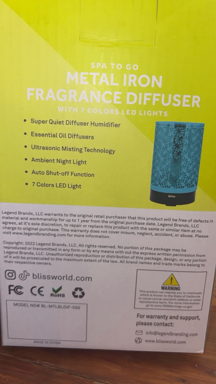 Metal Iron Fragrance Diffuser- New with Box!!!