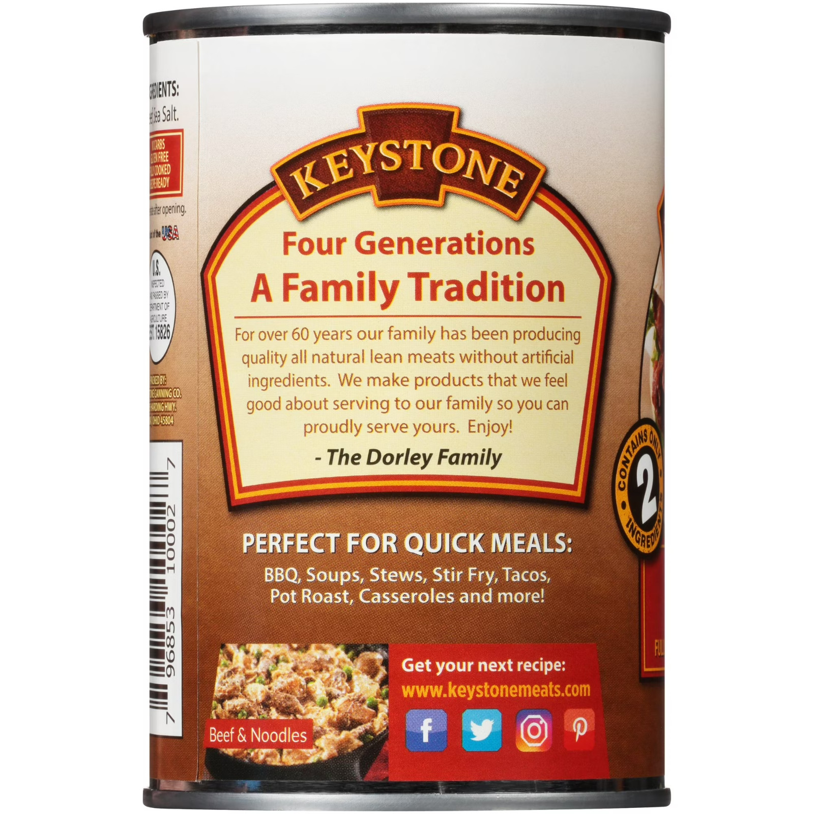 Keystone All Natural Beef, 14.5 oz Can