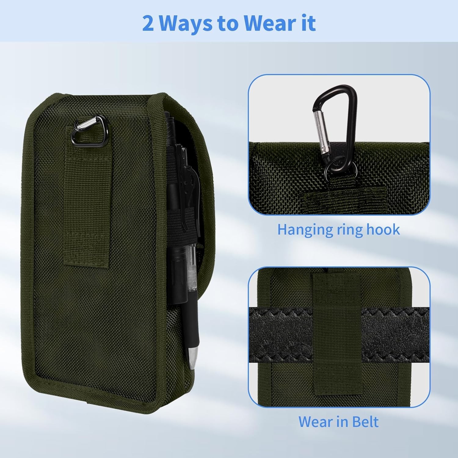 Belt Tool Pouch Multitool Organizer Holster Nylon Bag for EDC Gears Cellphone