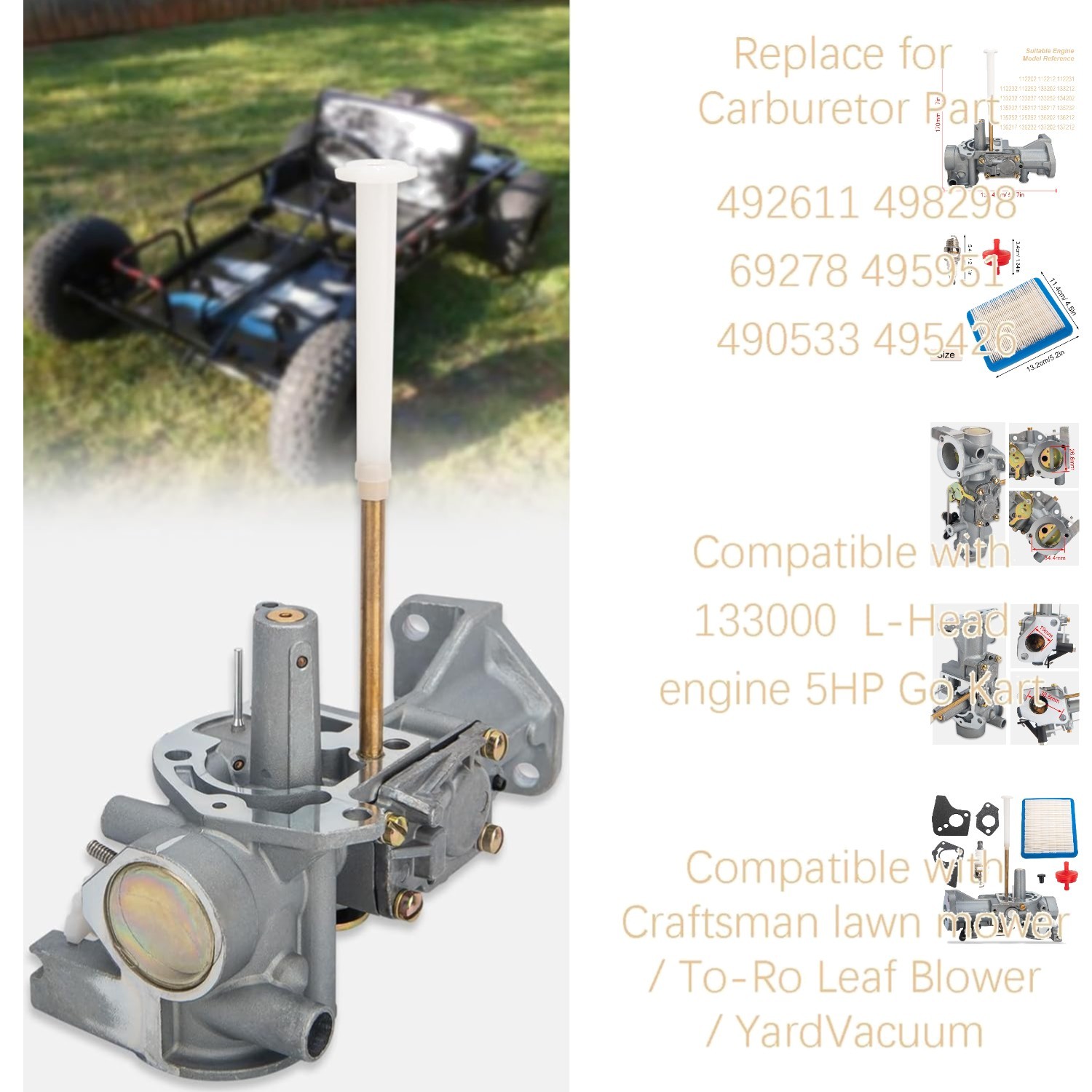 High-Quality 498298 Carburetor Kit for Briggs & Stratton Go Karts – OEM Standard
