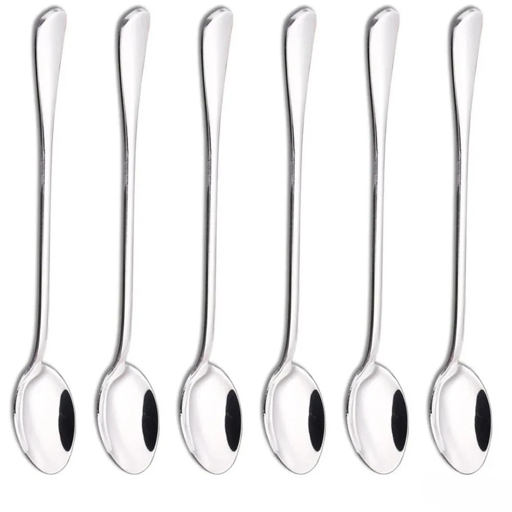 6- Pack Soup Spoons Round Stainless Steel Bouillon Spoon