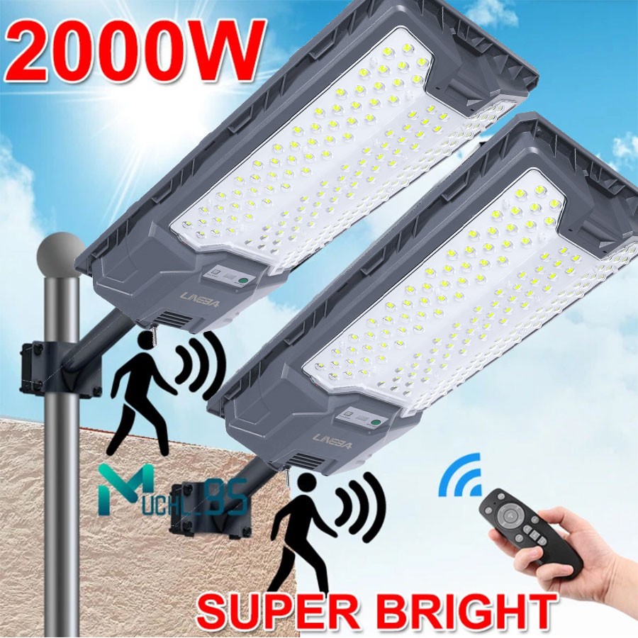 LED 2000W Commercial Solar Street Lights Outdoor Dusk to Dawn parking lot light