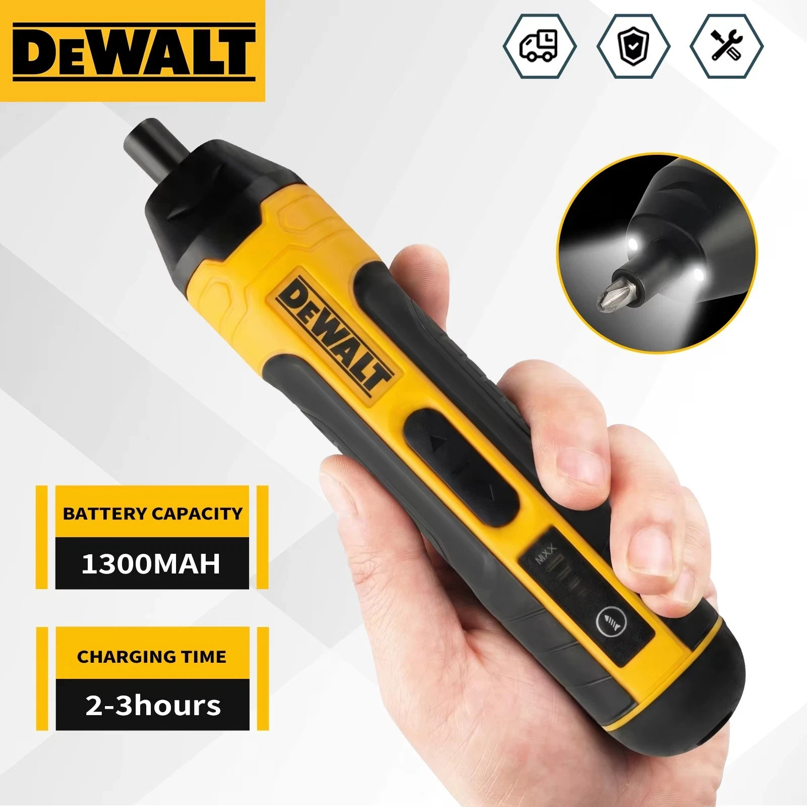New DEWALT Cordless Electric Screwdriver 1300mAh USB Rechargeable Free Shipping