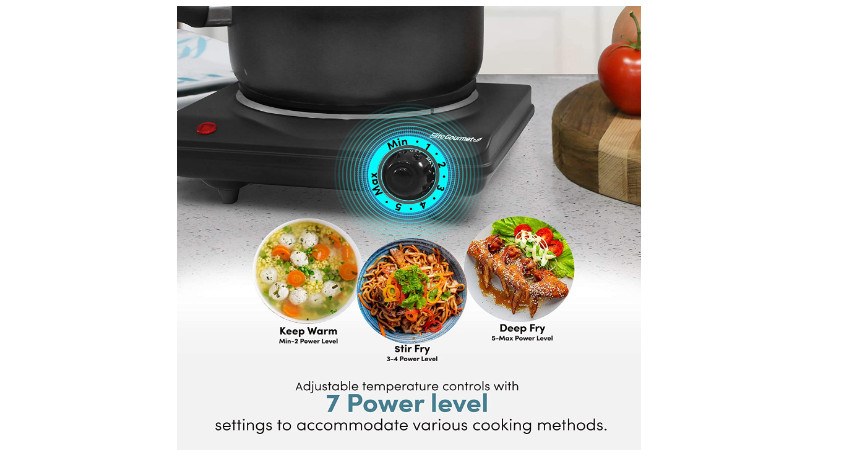 Portable Single Electric Burner Hot Plate Stove Dorm Compact Travel Counter Top