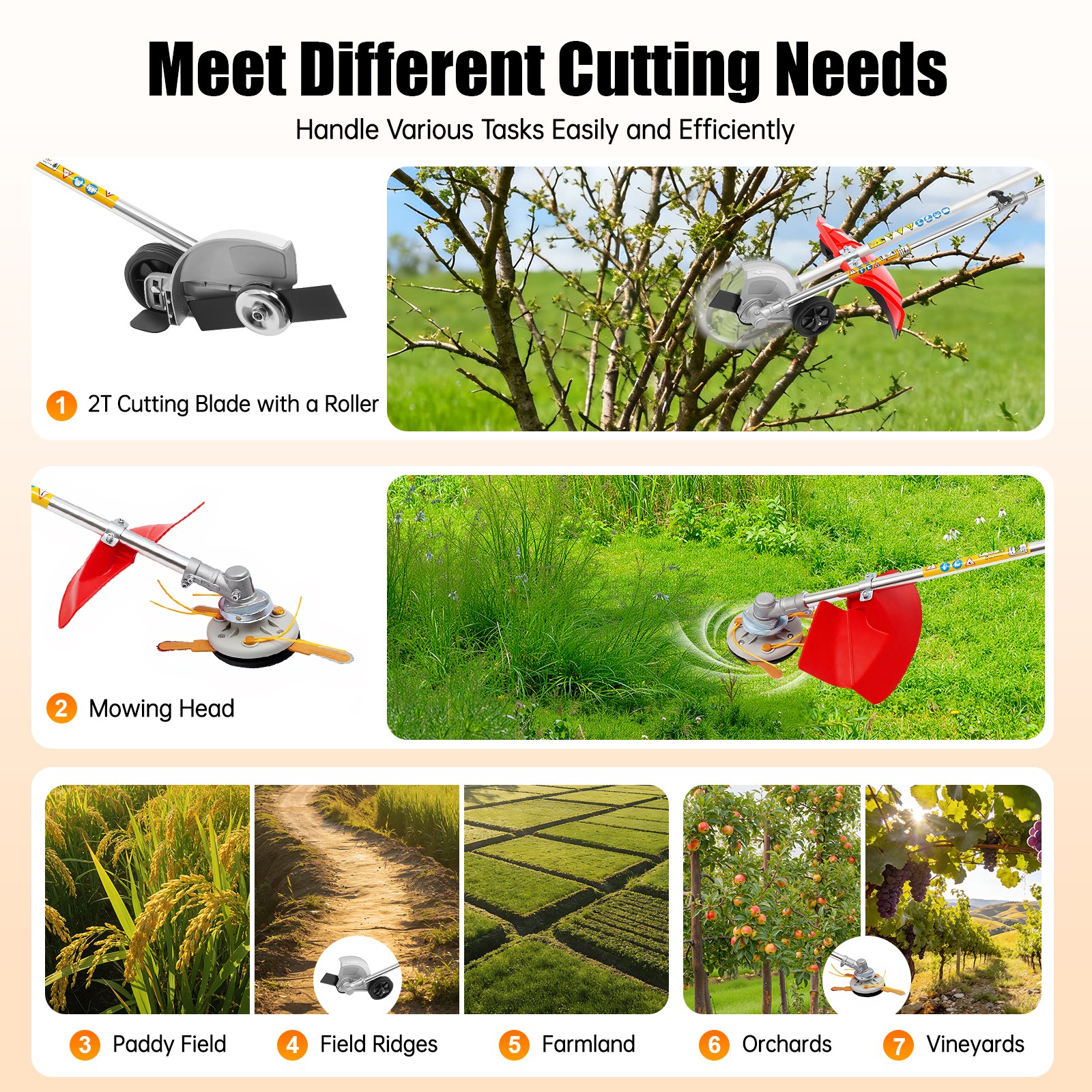 35.88CC 4 Stroke Gas String Weed Trimmer Weed Eater Weed Wacker Grass Cutter